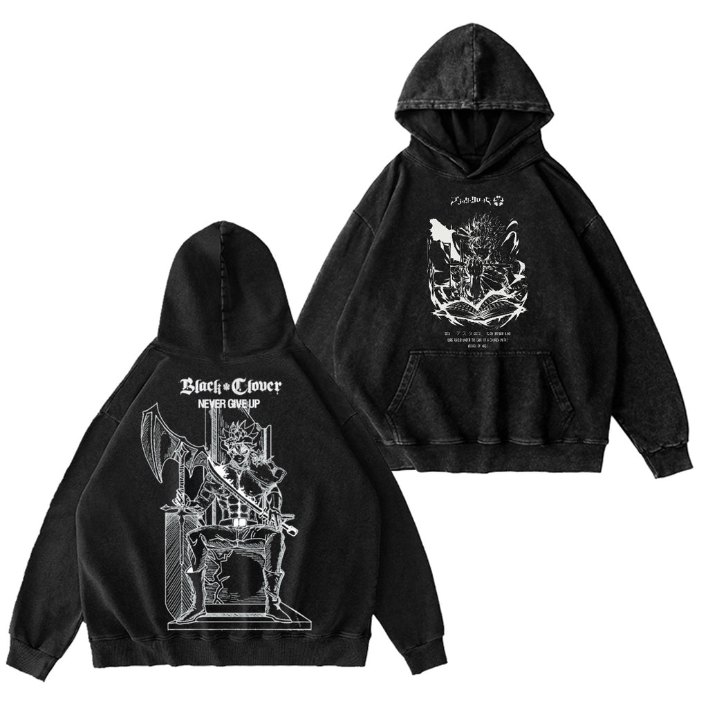 Asta x Black Bulls Black Clover Anime Washed T-shirt/Crewneck/Hoodie