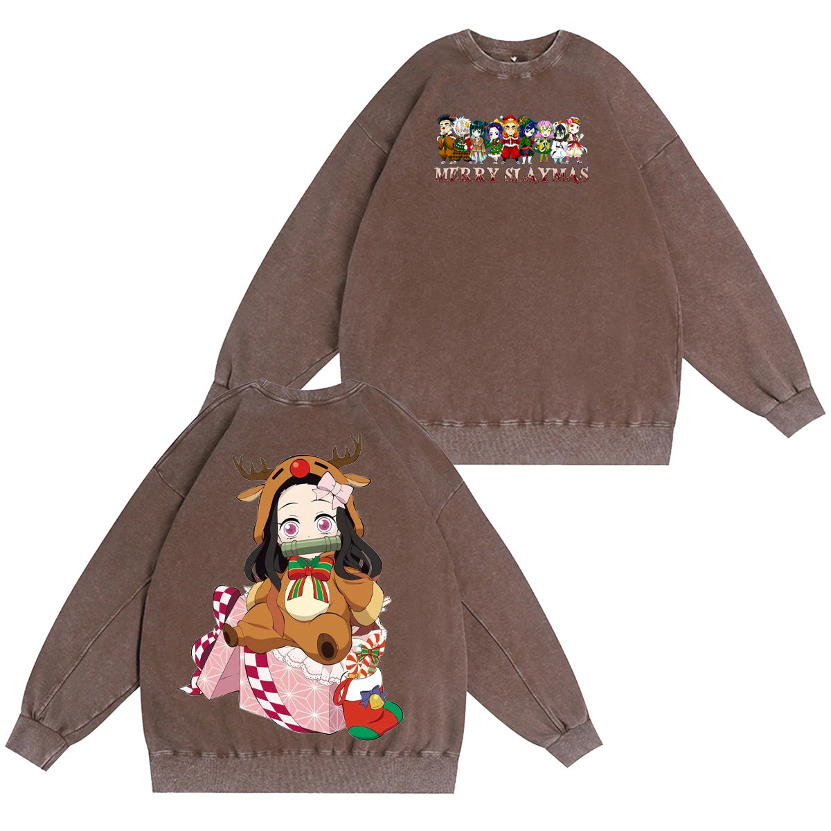 Demon Slayer Christmas Vintage Washed T-shirt/Crewneck/Hoodie