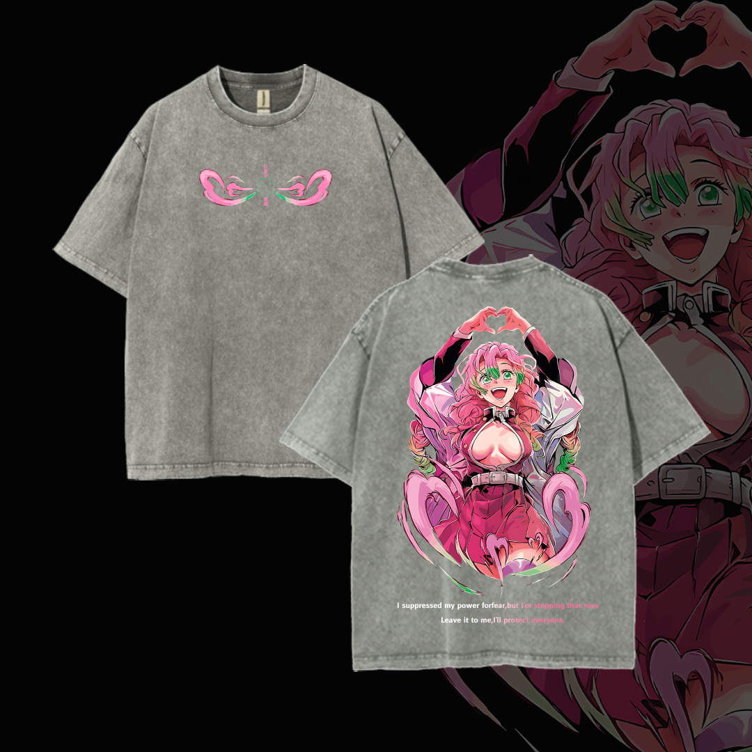 Hashira Demon Slayer Tee a€?Rengoku, Giyu, Tengen, Obanai, Gyomei, Mitsuri Vintage Washed Oversized T-Shirt