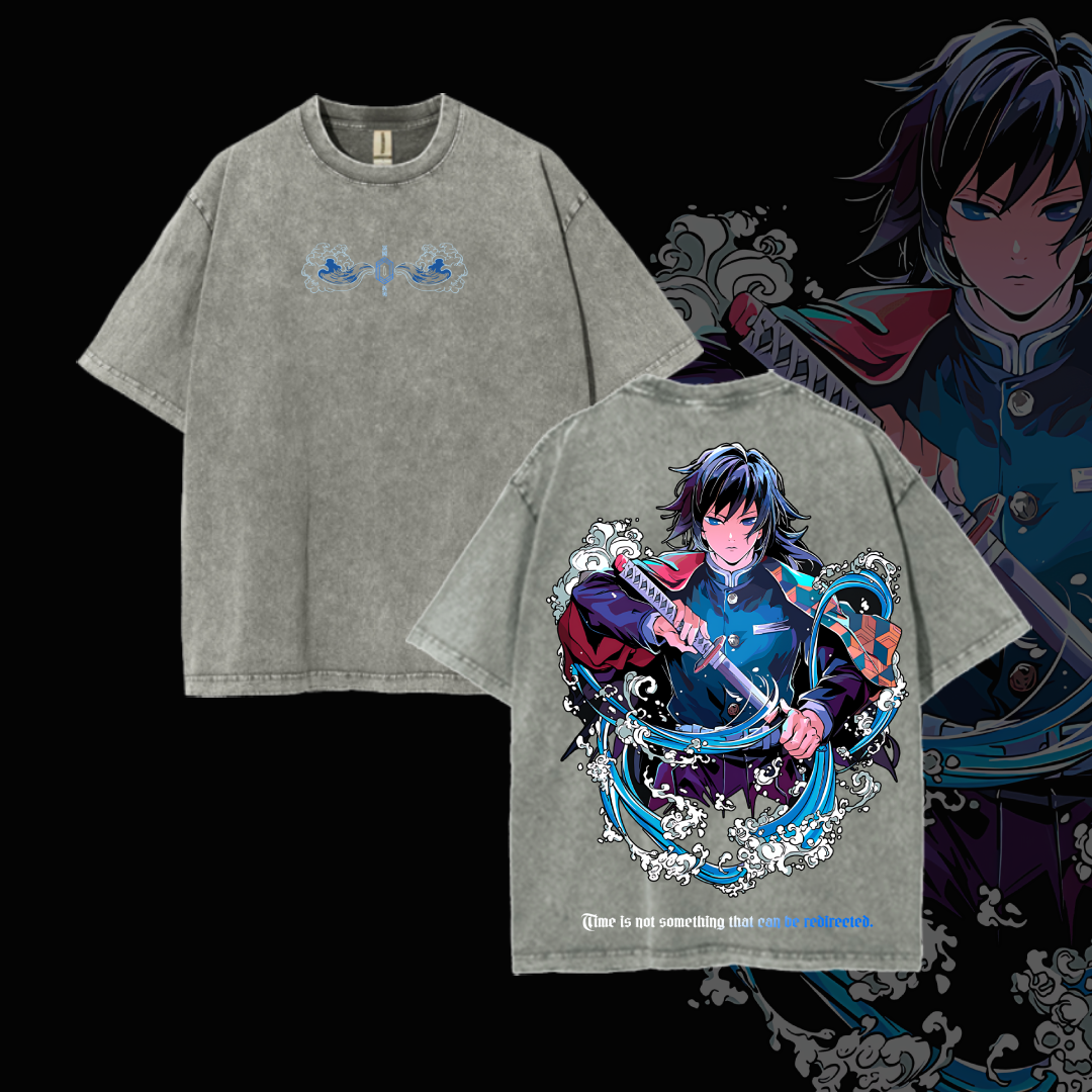 Hashira Demon Slayer Tee a€?Rengoku, Giyu, Tengen, Obanai, Gyomei, Mitsuri Vintage Washed Oversized T-Shirt