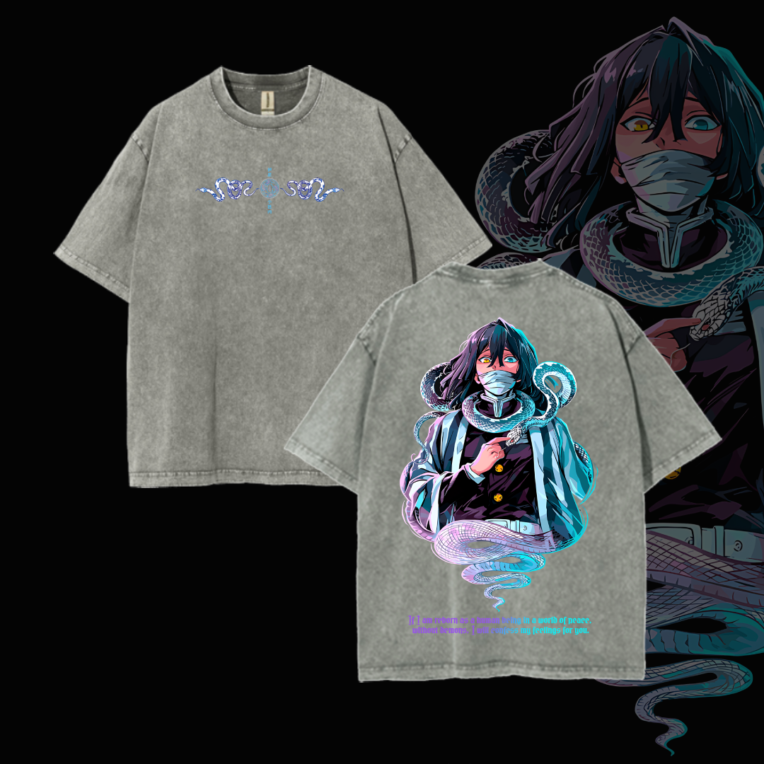 Hashira Demon Slayer Tee a€?Rengoku, Giyu, Tengen, Obanai, Gyomei, Mitsuri Vintage Washed Oversized T-Shirt