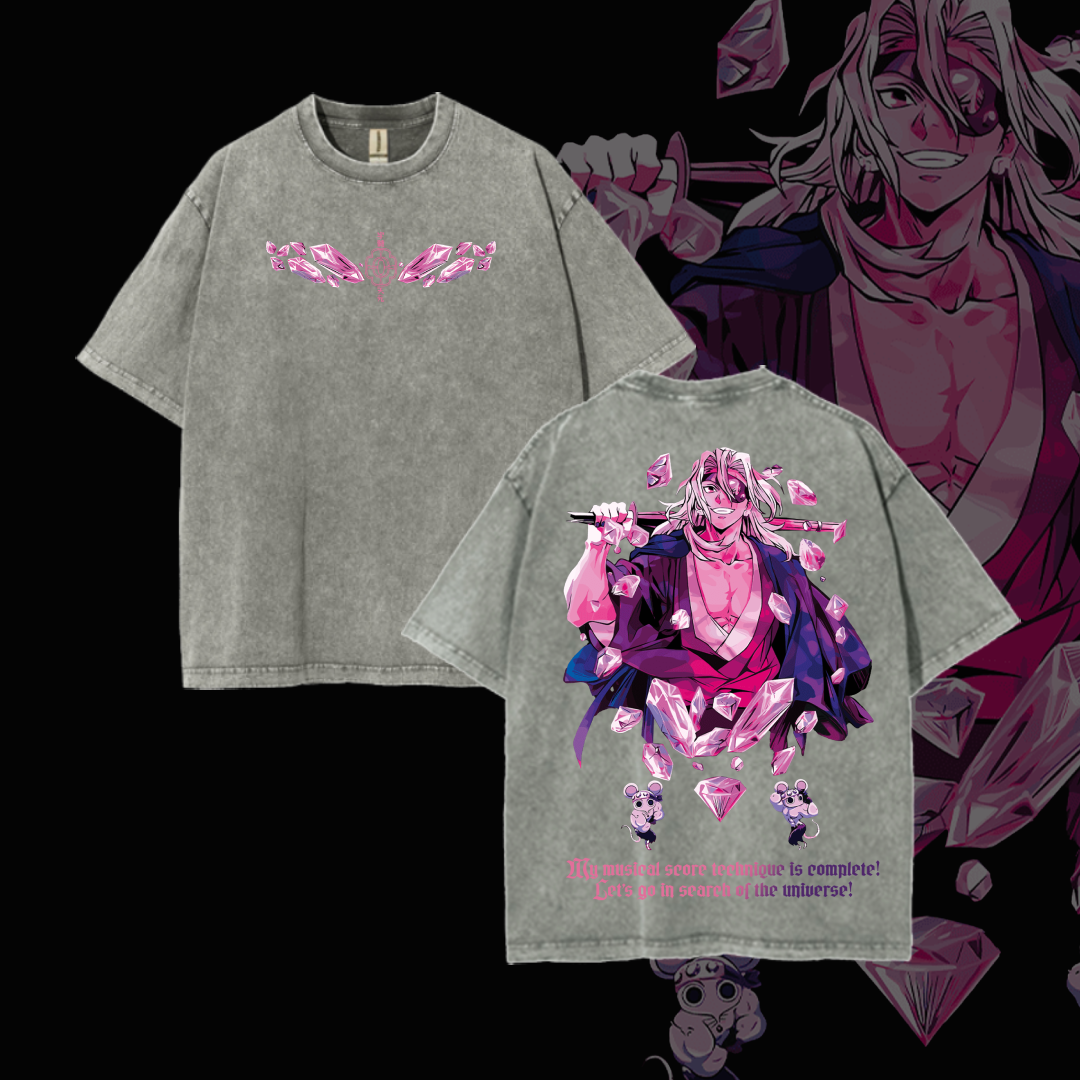 Hashira Demon Slayer Tee a€?Rengoku, Giyu, Tengen, Obanai, Gyomei, Mitsuri Vintage Washed Oversized T-Shirt
