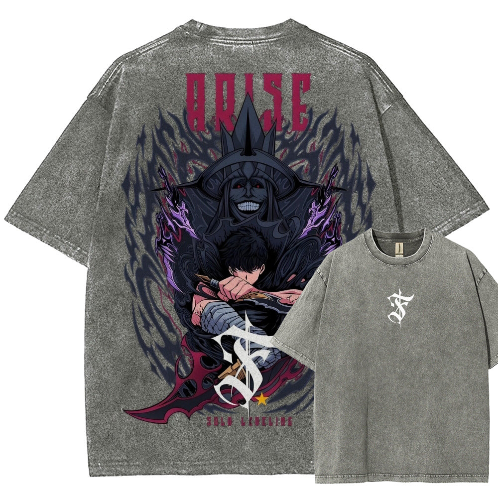 solo leveling Unisex Fit Washed T-Shirt 2501009744