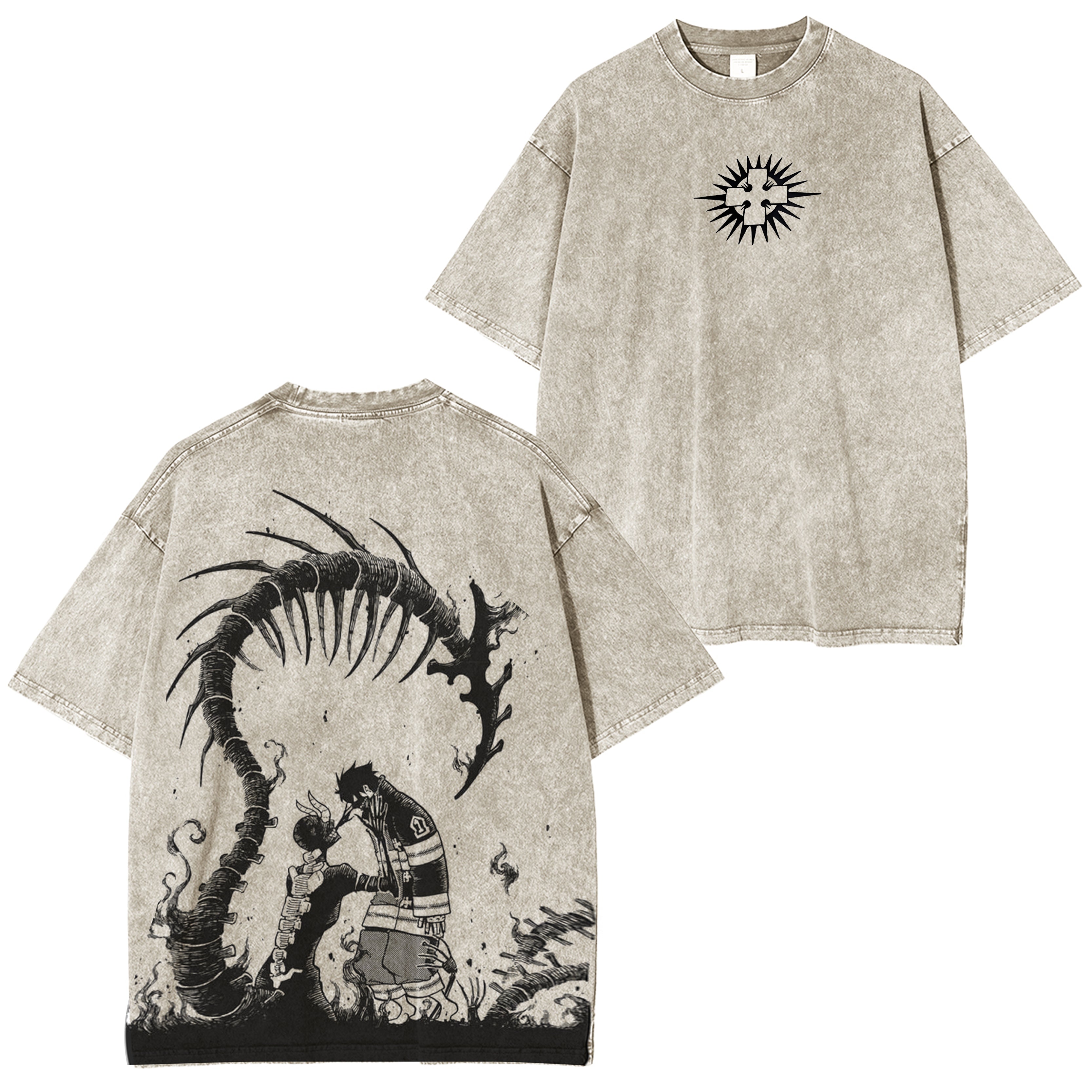 Fire Force Anime Unisex Washed T-Shirt