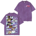 Japanese Anime Jojo Bizarre Adventure Vintage Unisex Washed T-Shirt