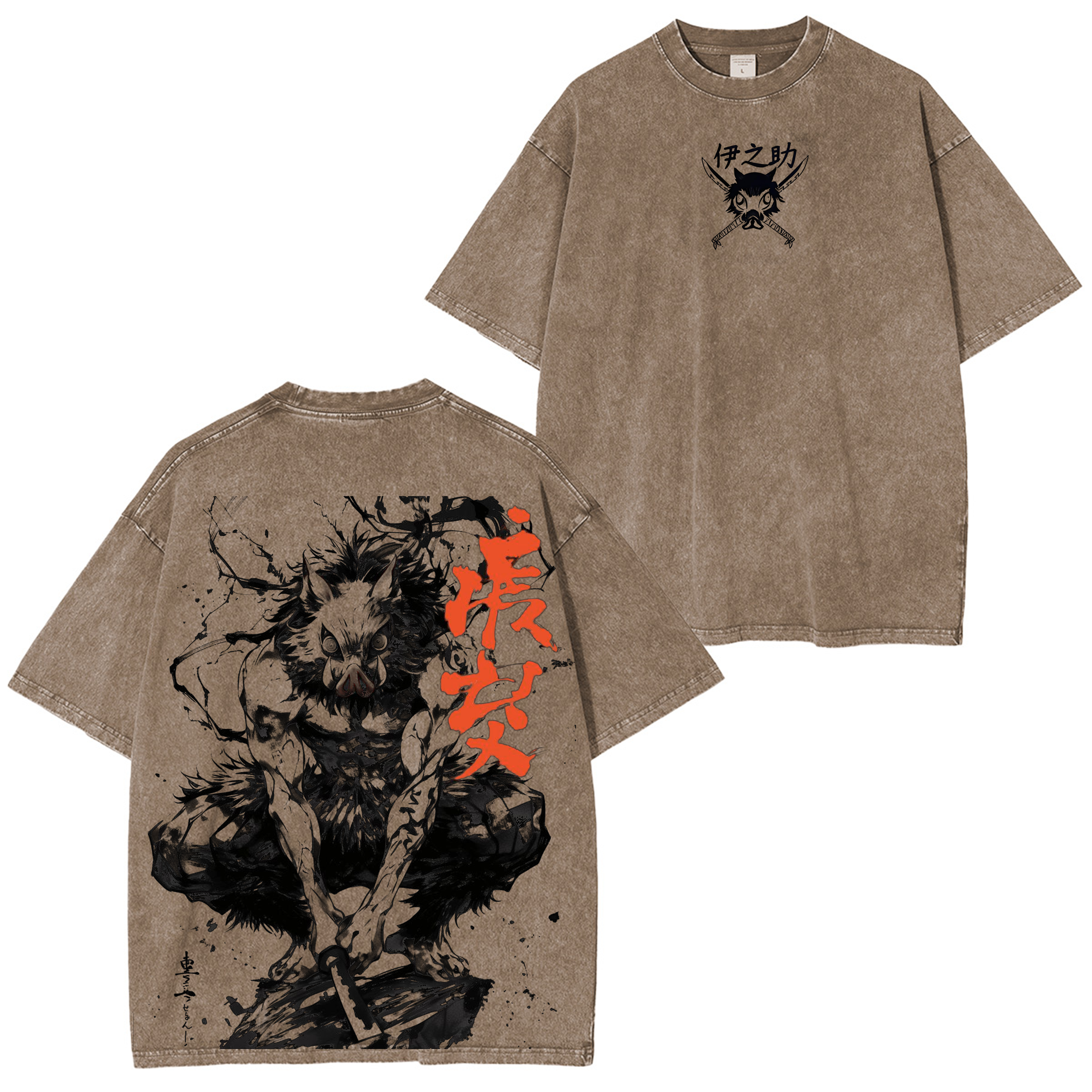 Hashibira Inosuke Demon Slayer Anime Unisex Washed T-Shirt