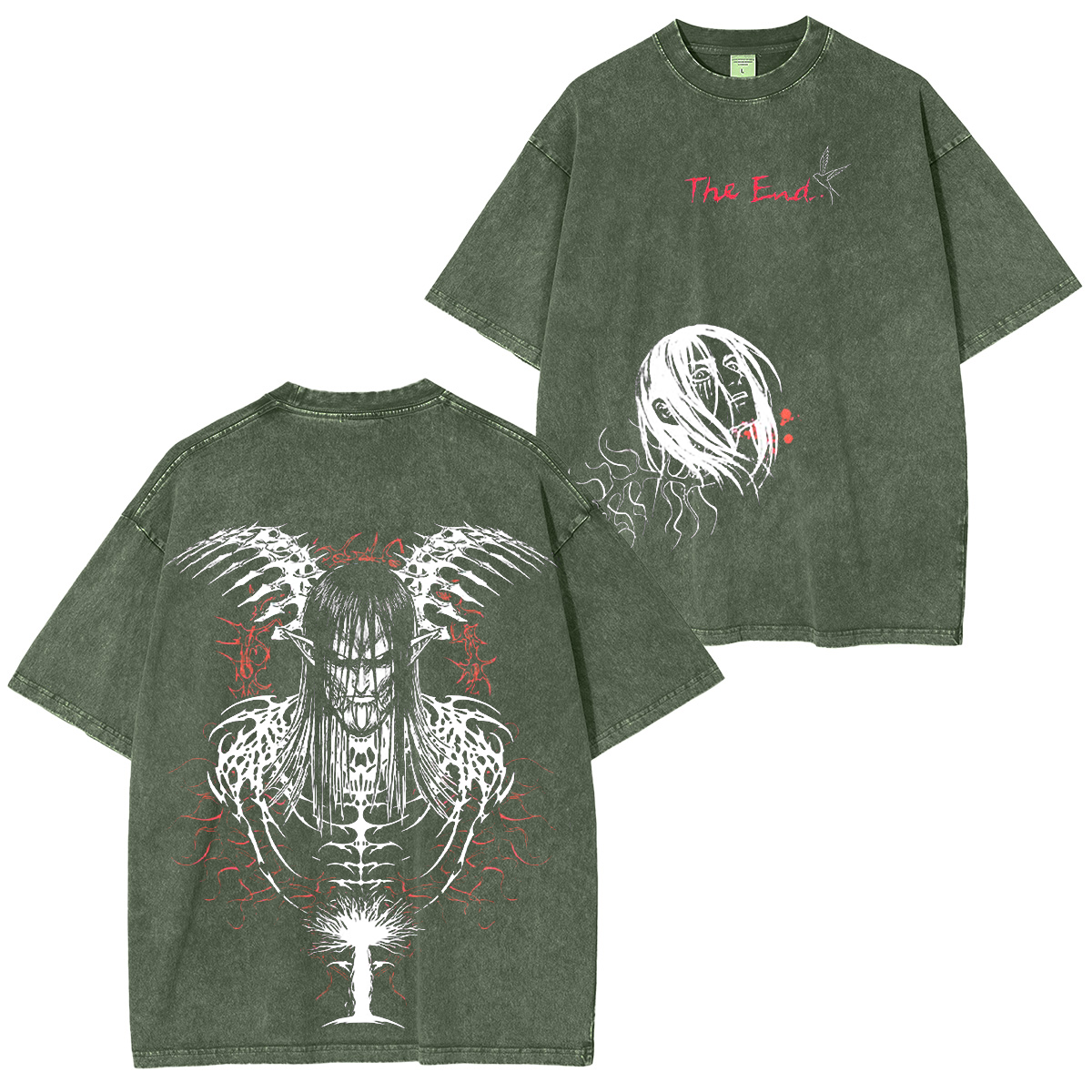 Attack on Titan Eren Yeager Vintage Washed Oversized T-Shirt
