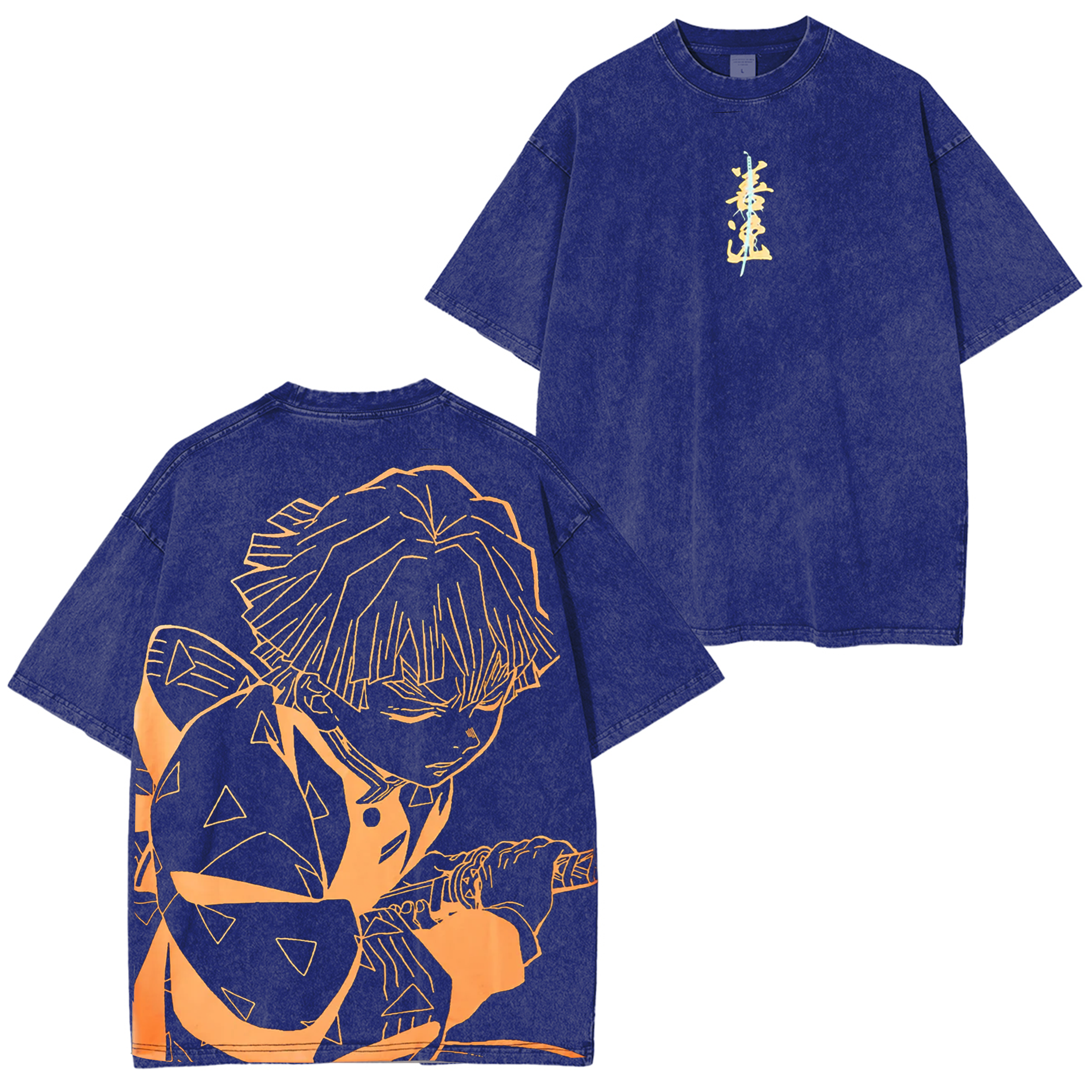 Fashion Anime Demon Slayer Cotton Washed T-shirts