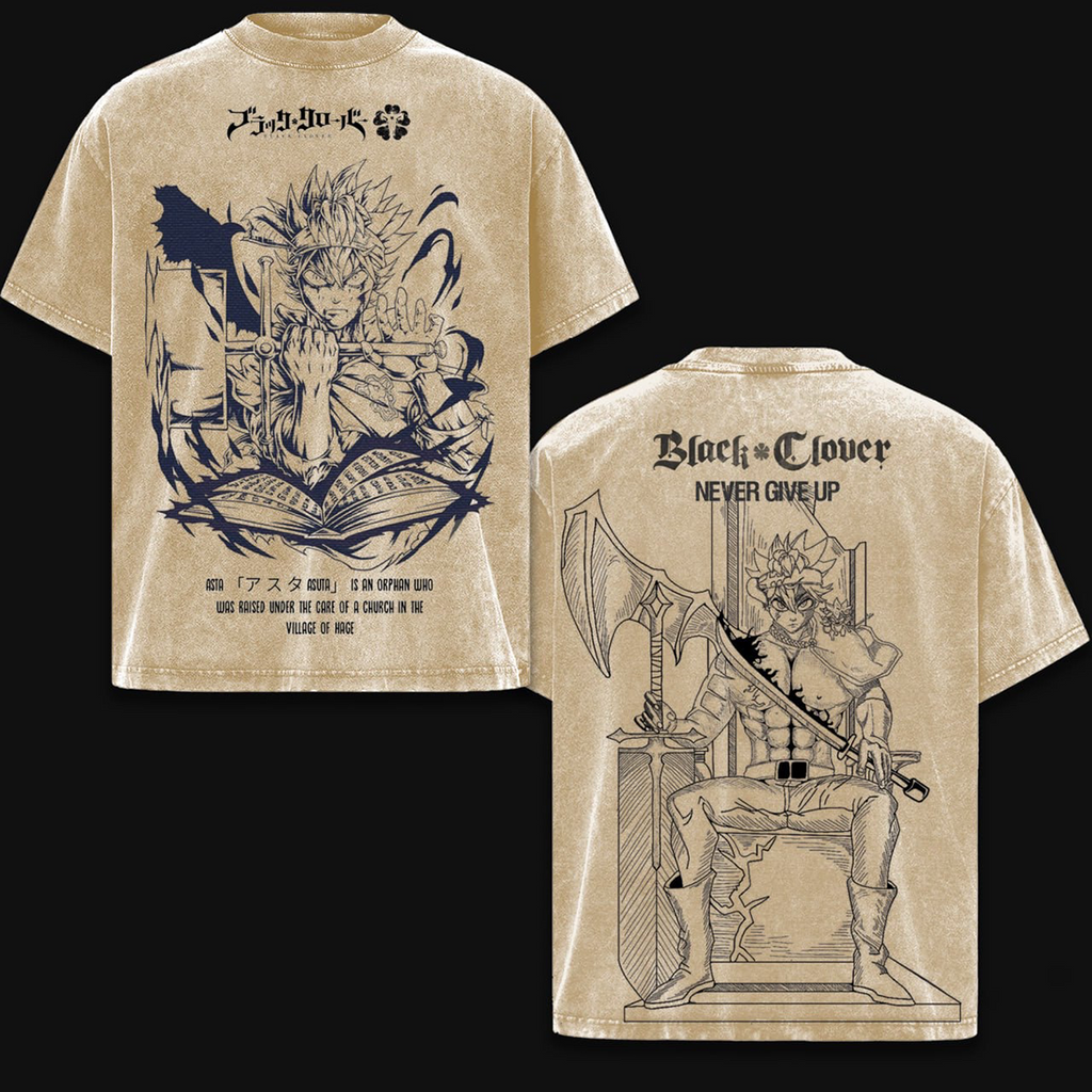 Asta x Black Bulls Black Clover Anime Washed T-shirt/Crewneck/Hoodie