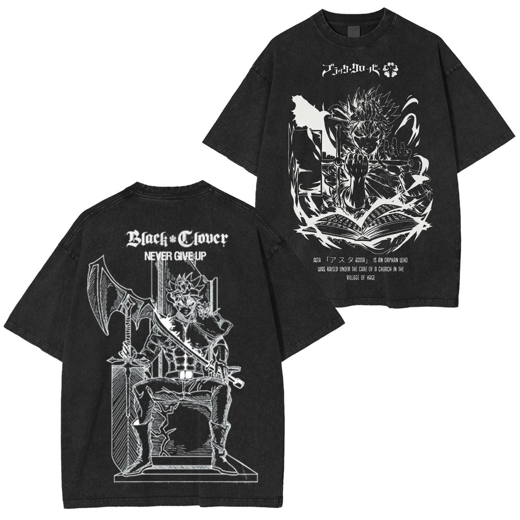 Asta x Black Bulls Black Clover Anime Washed T-shirt/Crewneck/Hoodie
