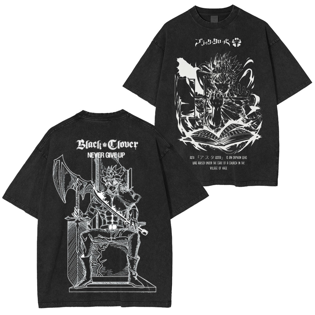 Asta x Black Bulls Black Clover Anime Washed T-shirt/Crewneck/Hoodie