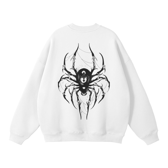 Dark Charisma Spider Streetwear Sweatshirt White