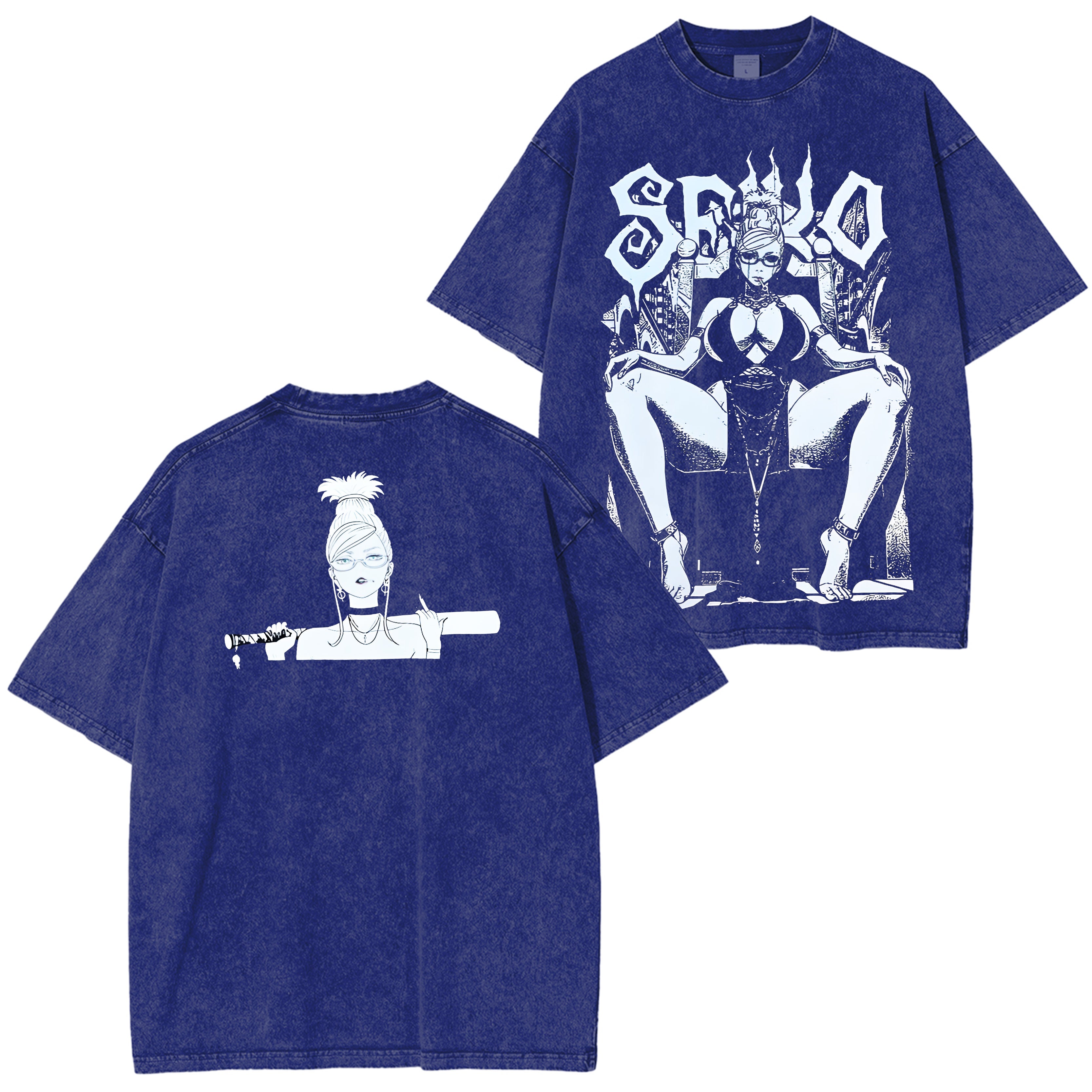 DanDaDan Double Printed Oversize Vintage Washed T-Shirt