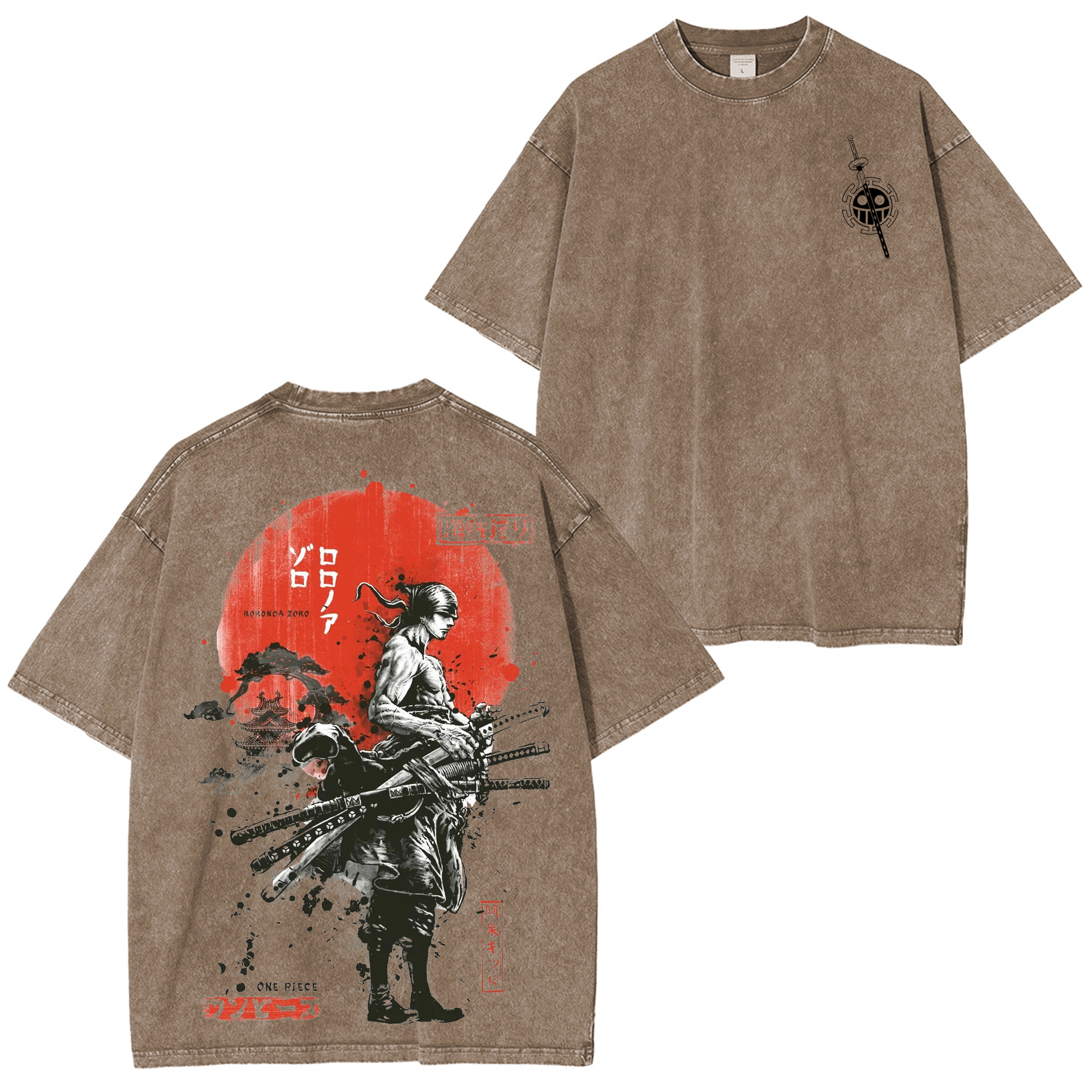 One Piece Anime Unisex Washed T-Shirt