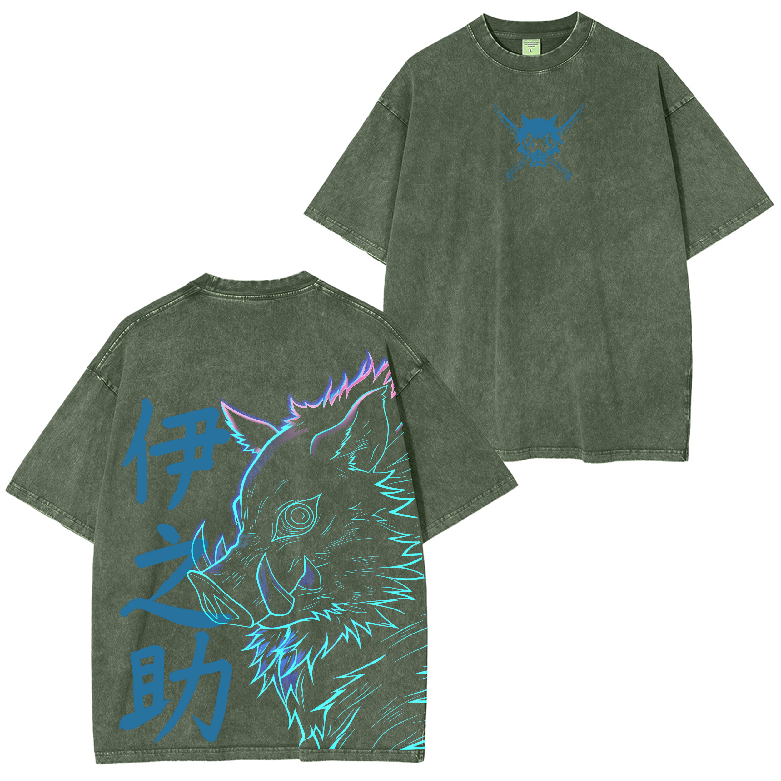 Hashibira Inosuke-Demon Slayer Anim Oversize Washed T-Shirt