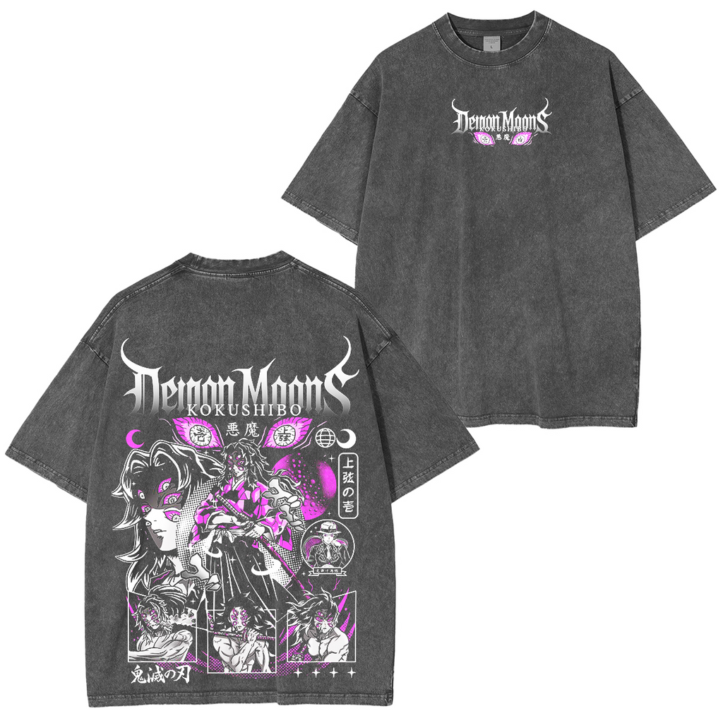 Playera Anime Serie Demon Slayer Vintage Washed T-shirt/Crewneck/Hoodie