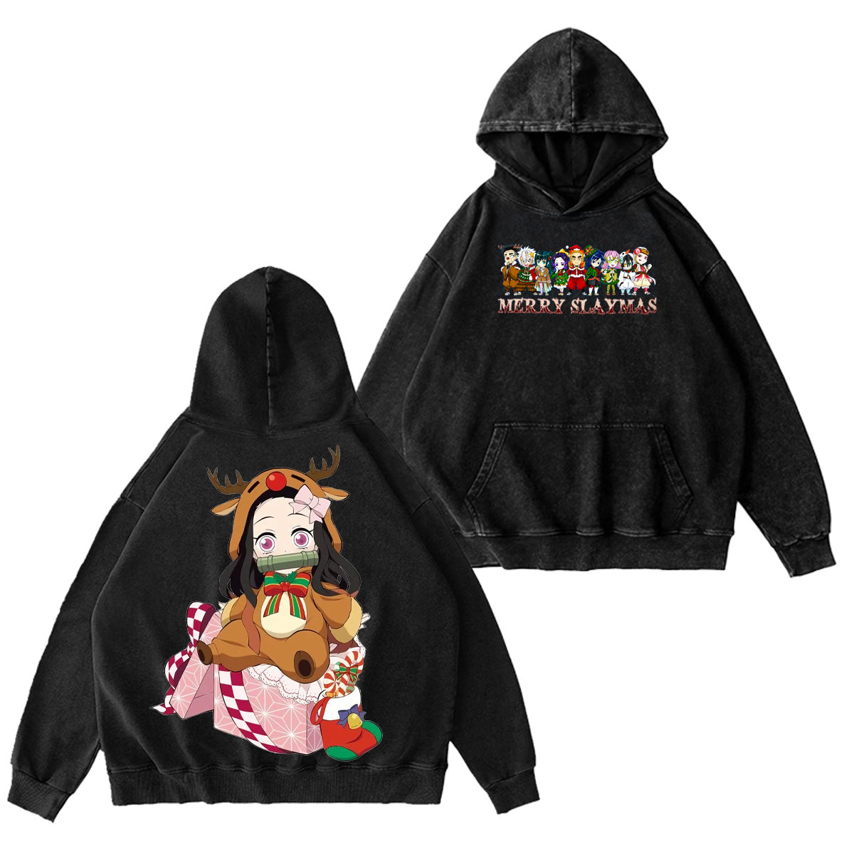 Demon Slayer Christmas Vintage Washed T-shirt/Crewneck/Hoodie