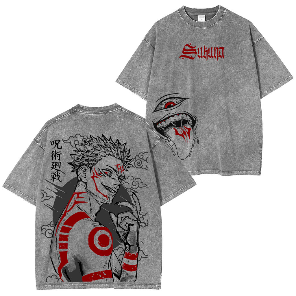 Jujutsu Kaisen Sukuna Washed T-shirt/Crewneck/Hoodie