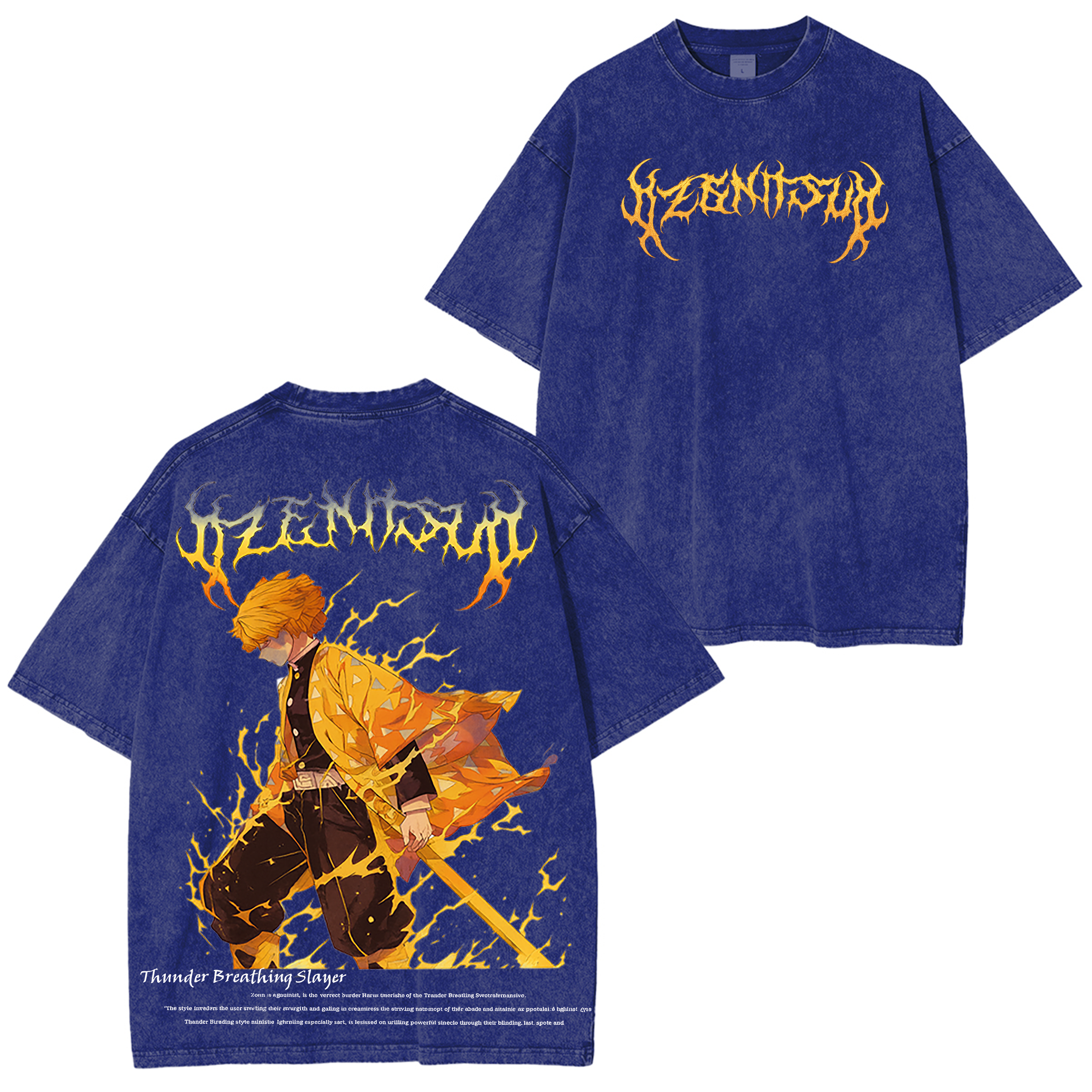 Anime Kyojuro Rengoku Demon Slayer Graphic Vintage T-Shirt