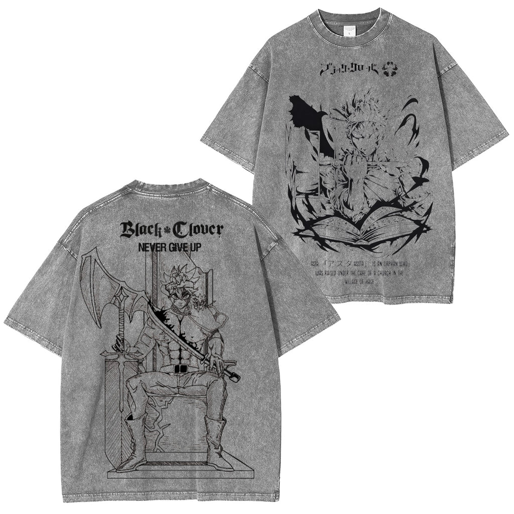 Asta x Black Bulls Black Clover Anime Washed T-shirt/Crewneck/Hoodie