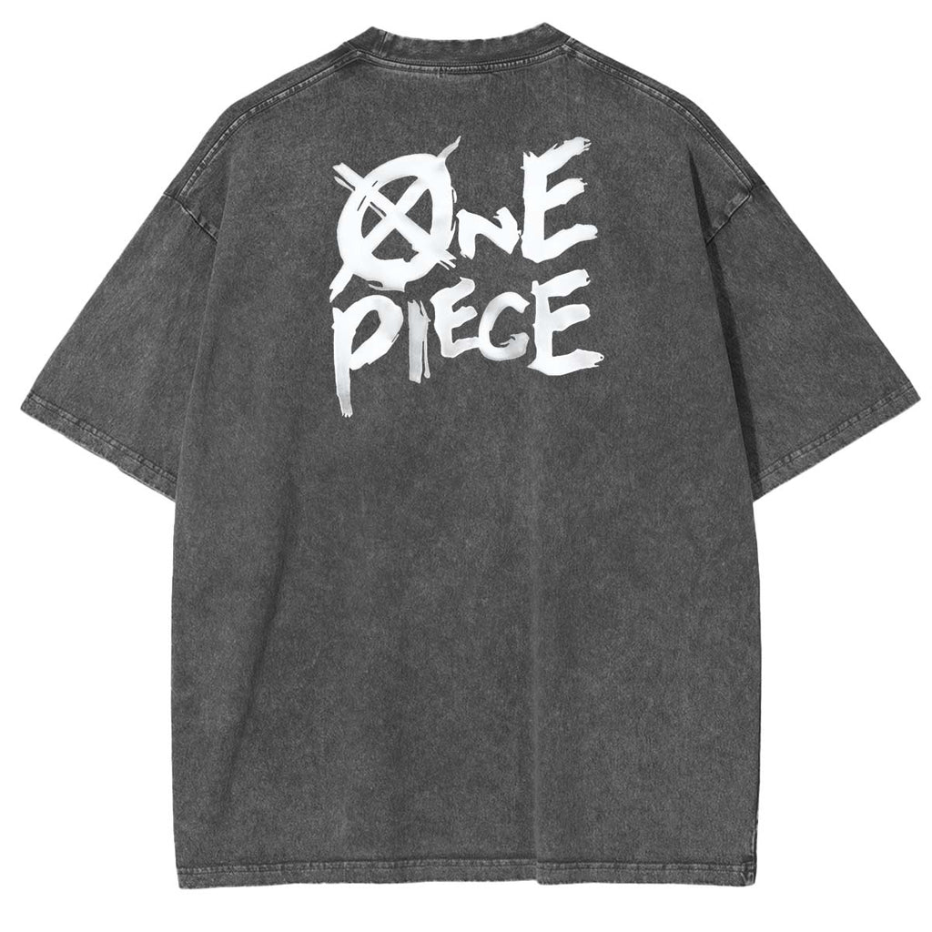 Nico Robin x One Piece Anime Double Printed Vintage Washed Tee