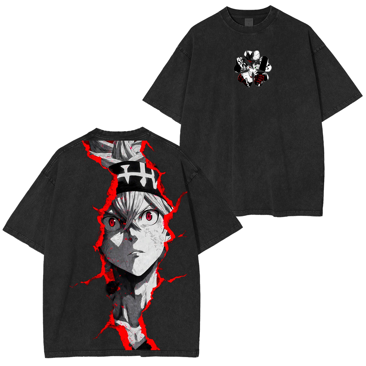Black Clover Anime Washed T-shirt