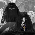 jujutsukaisen Print Vintage Washed Hooded Sweatshirt