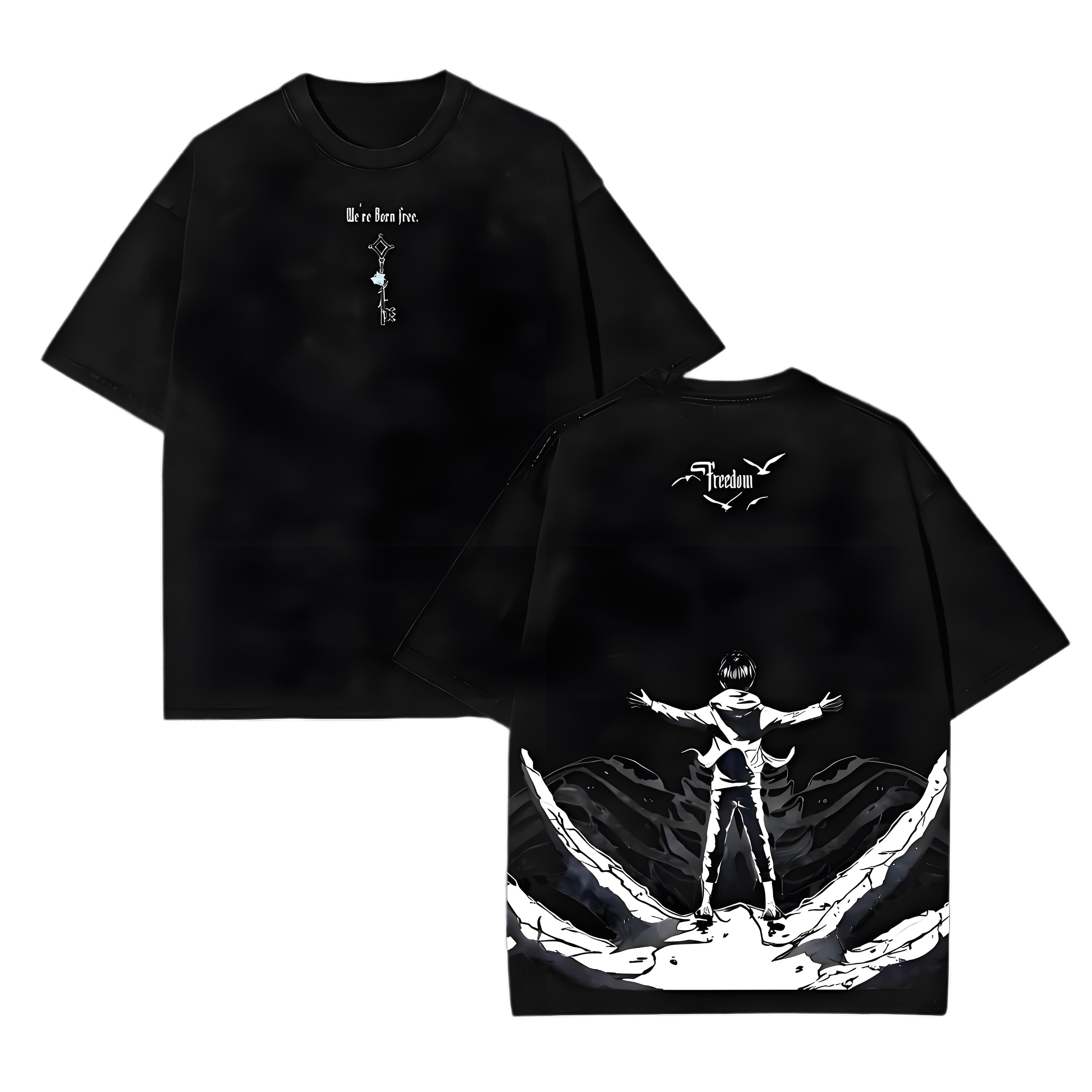 The Key to Freedom ¨C Attack on Titan Vintage Washed Oversize Anime Tee