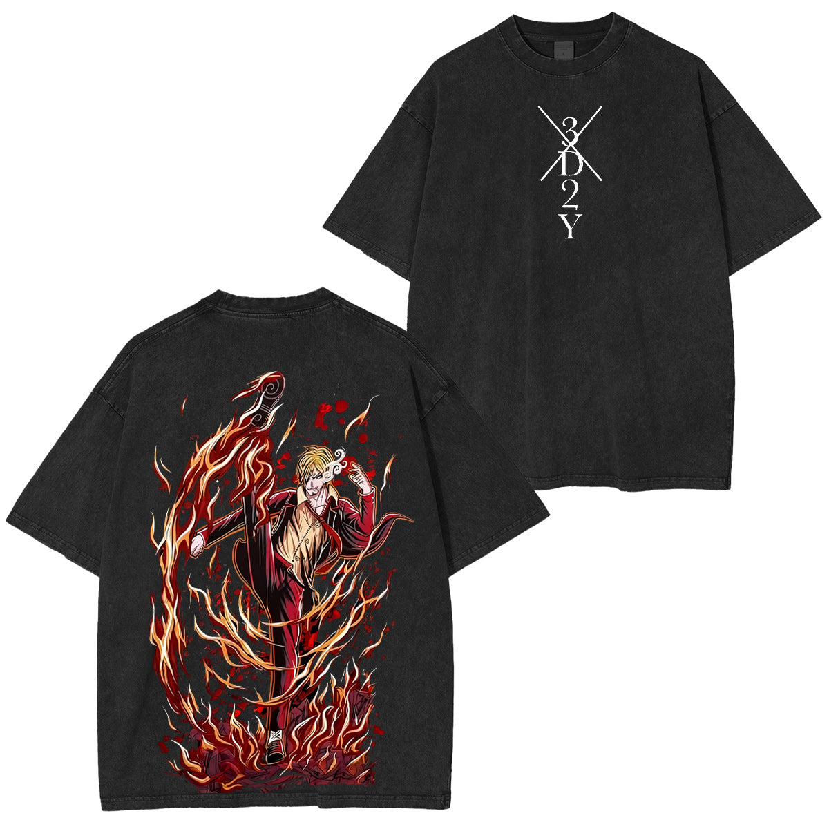 One Piece�?Sanji Vintage washed T-shirt/Crewneck/Hoodie