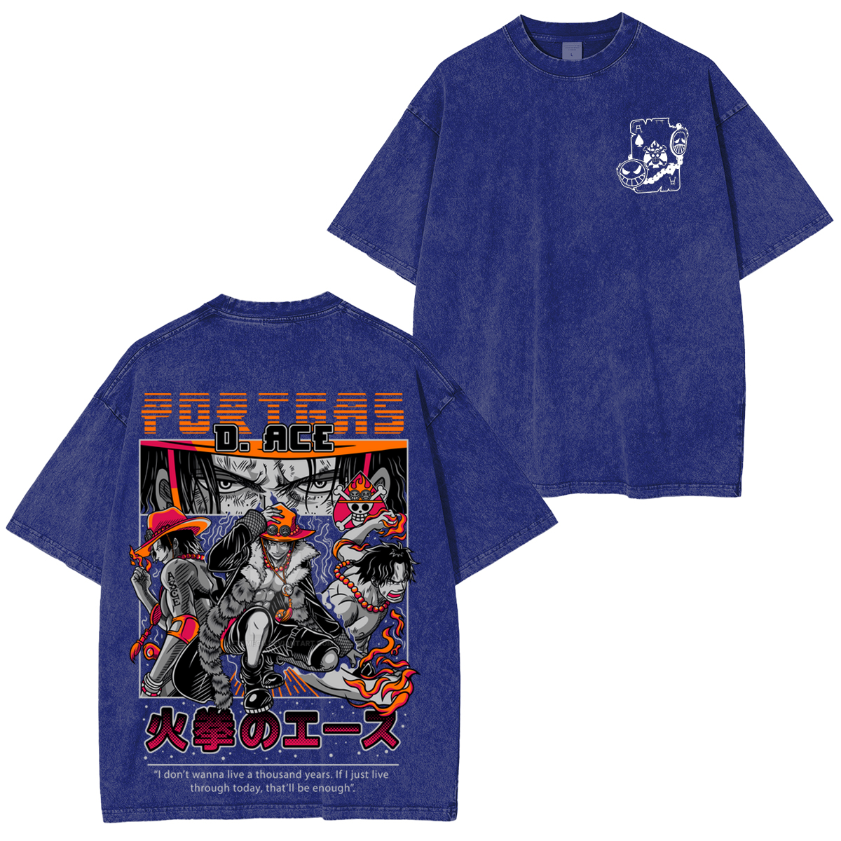 One Piece Vintage Wash Japanese Design T-Shirt
