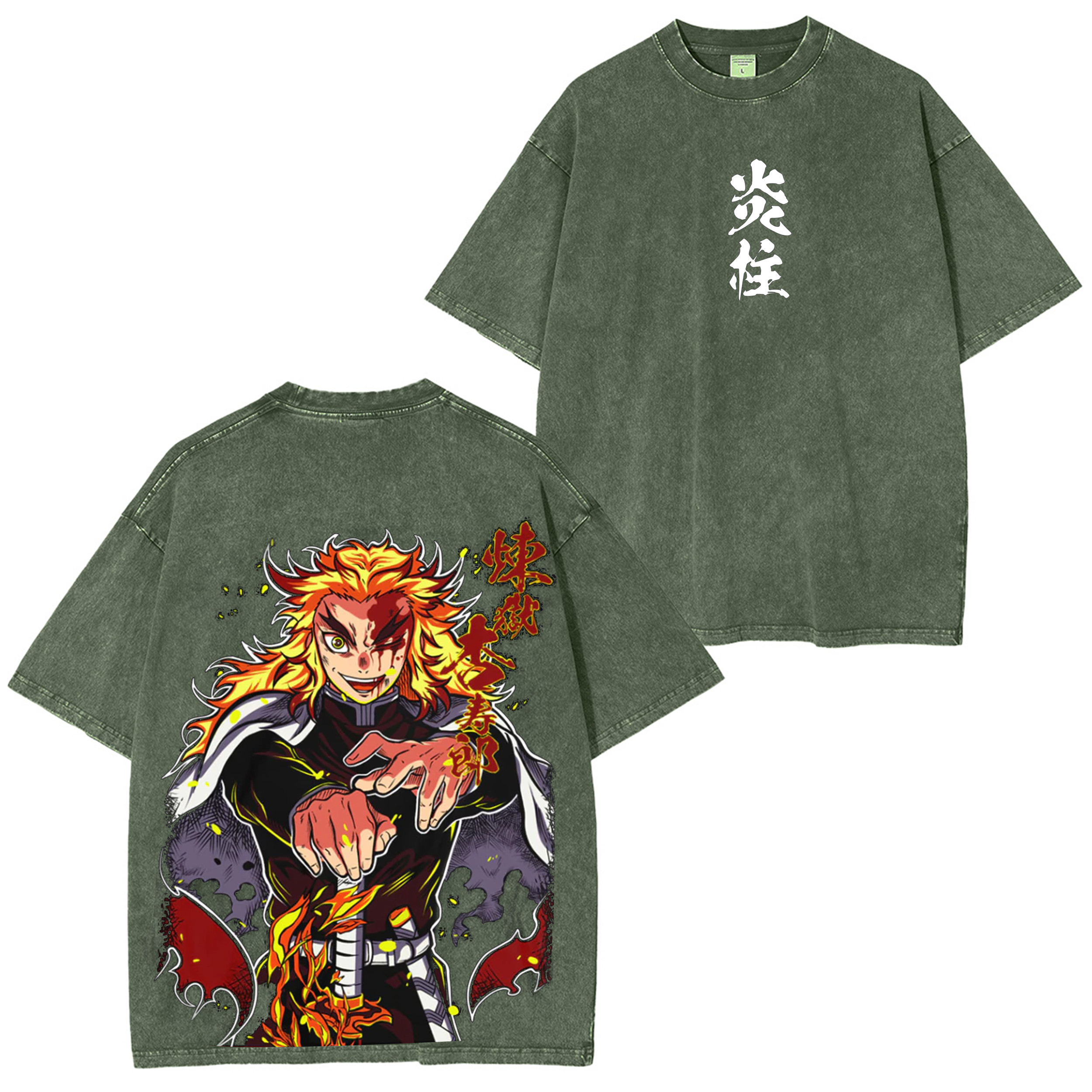 Camiseta - Hashira da Chama Unisex Washed T-Shirt