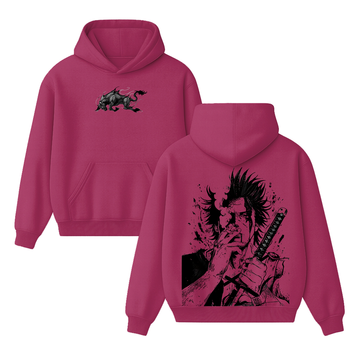 Yami Sukehiro x Black Bulls Black Clover Anime Double Printed Vintage Unisex Hoodie
