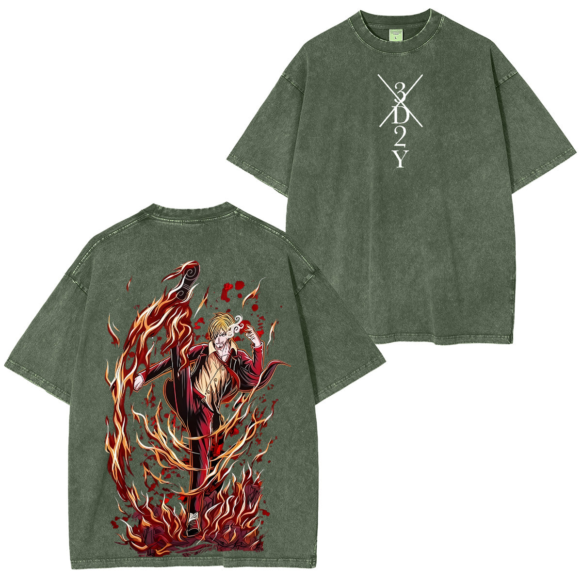 One Piece�?Sanji Vintage washed T-shirt/Crewneck/Hoodie