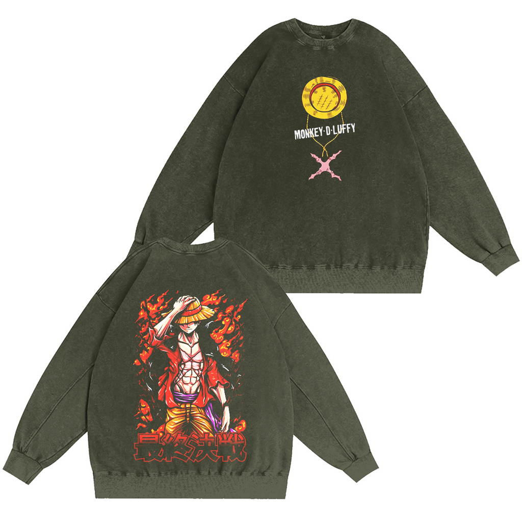 Monkey D. Luffy-One Piece Vintage Washed T-shirt/Crewneck/Hoodie