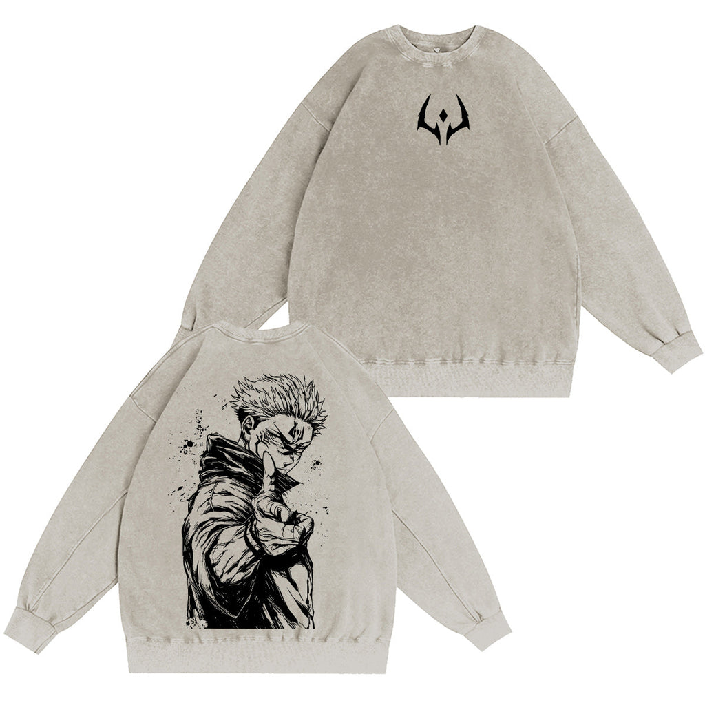 Jujutsu Kaisen Sukuna Washed T-shirt/Crewneck/Hoodie