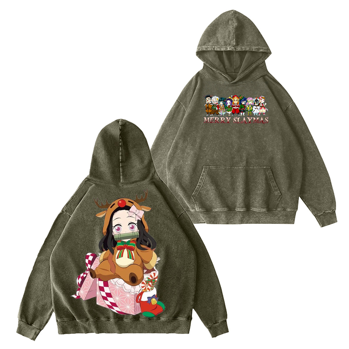 Demon Slayer Christmas Vintage Washed T-shirt/Crewneck/Hoodie