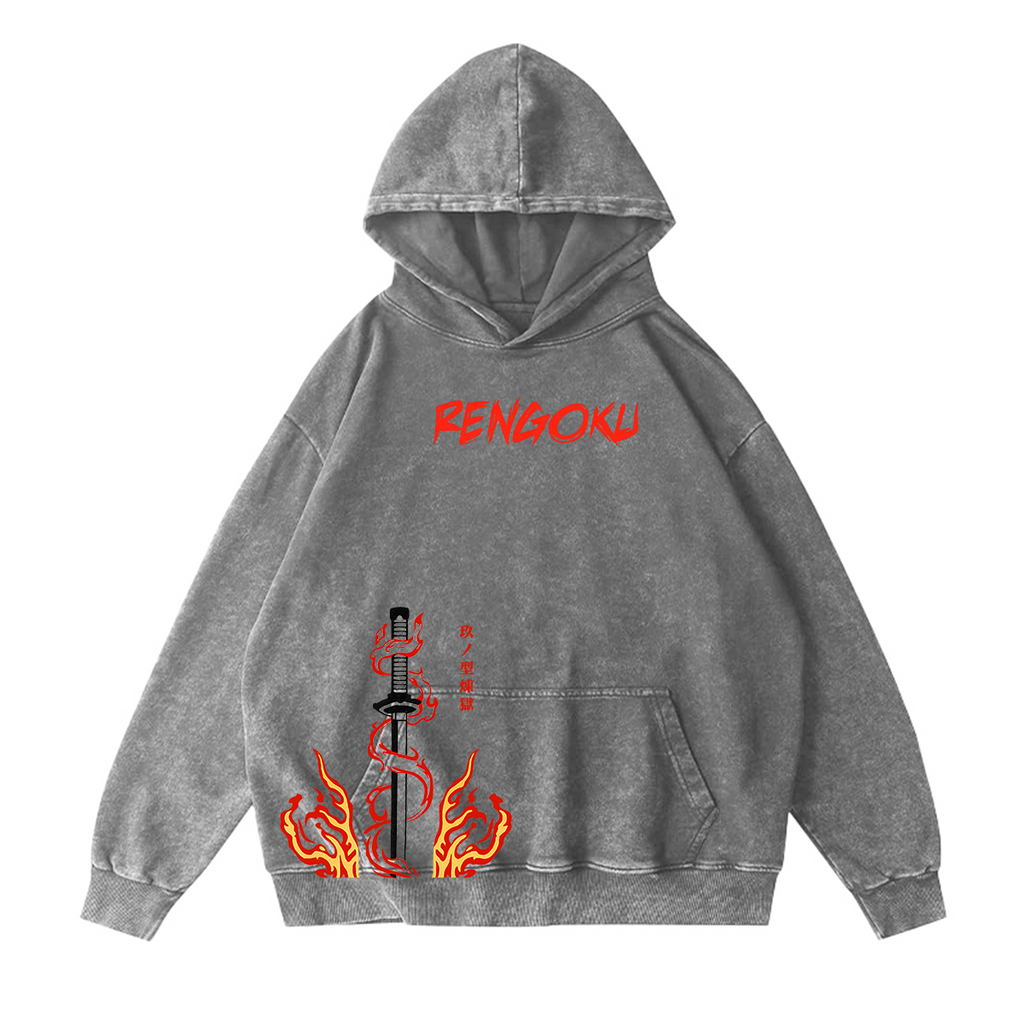 Rengoku Demon Slayer Anime Unisex Washed T-Shirt