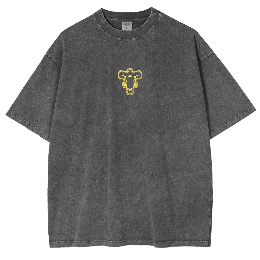 Black Clover Anime Double Printed Vintage Washed Tee