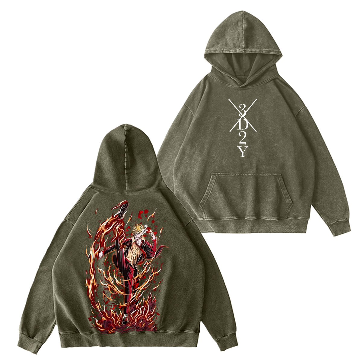 One Piece�?Sanji Vintage washed T-shirt/Crewneck/Hoodie