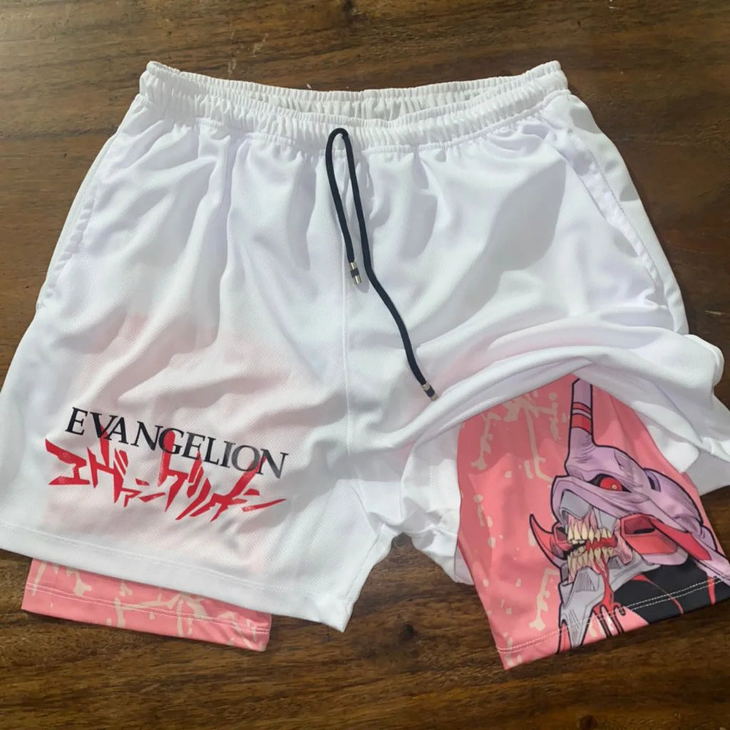 Neon Genesis Evangelion Printed Sports Gym Shorts