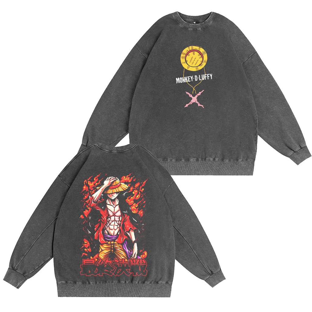 Monkey D. Luffy-One Piece Vintage Washed T-shirt/Crewneck/Hoodie
