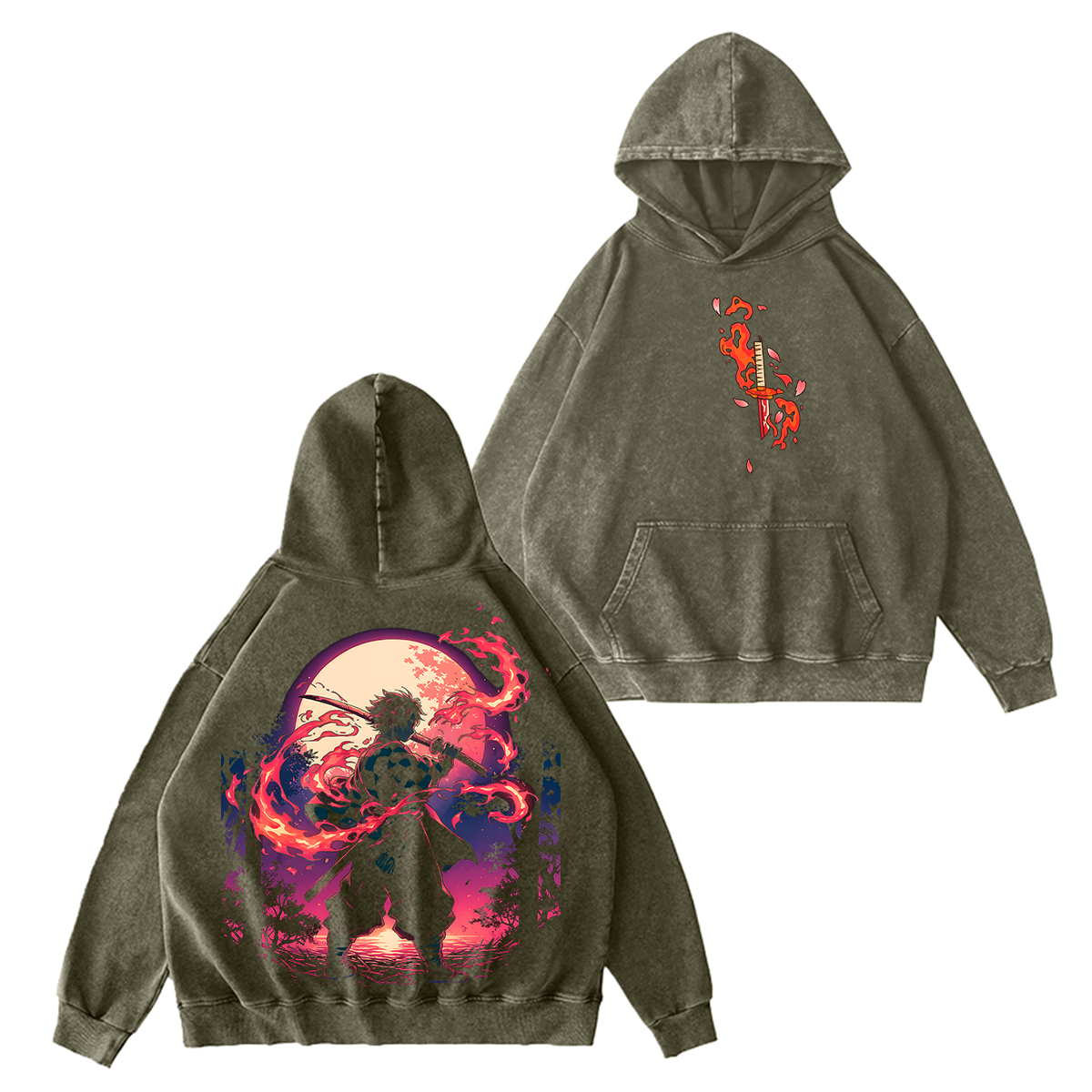 Kamado Tanjiro Demon Slayer Vintage Washed T-shirt/Crewneck/Hoodie