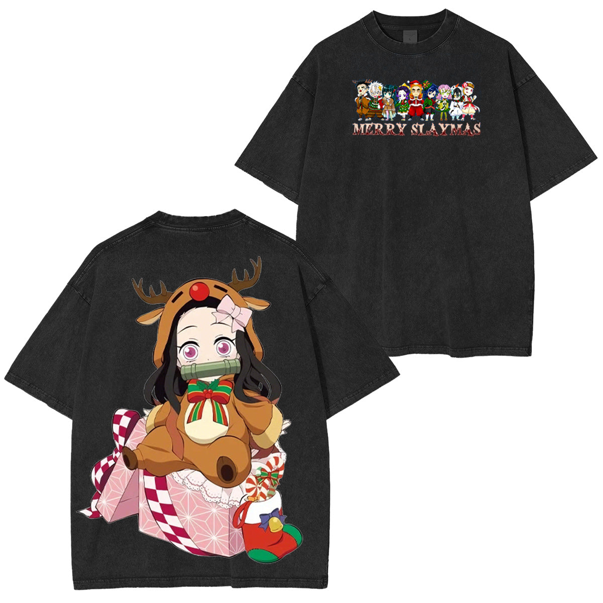 Demon Slayer Christmas Vintage Washed T-shirt/Crewneck/Hoodie
