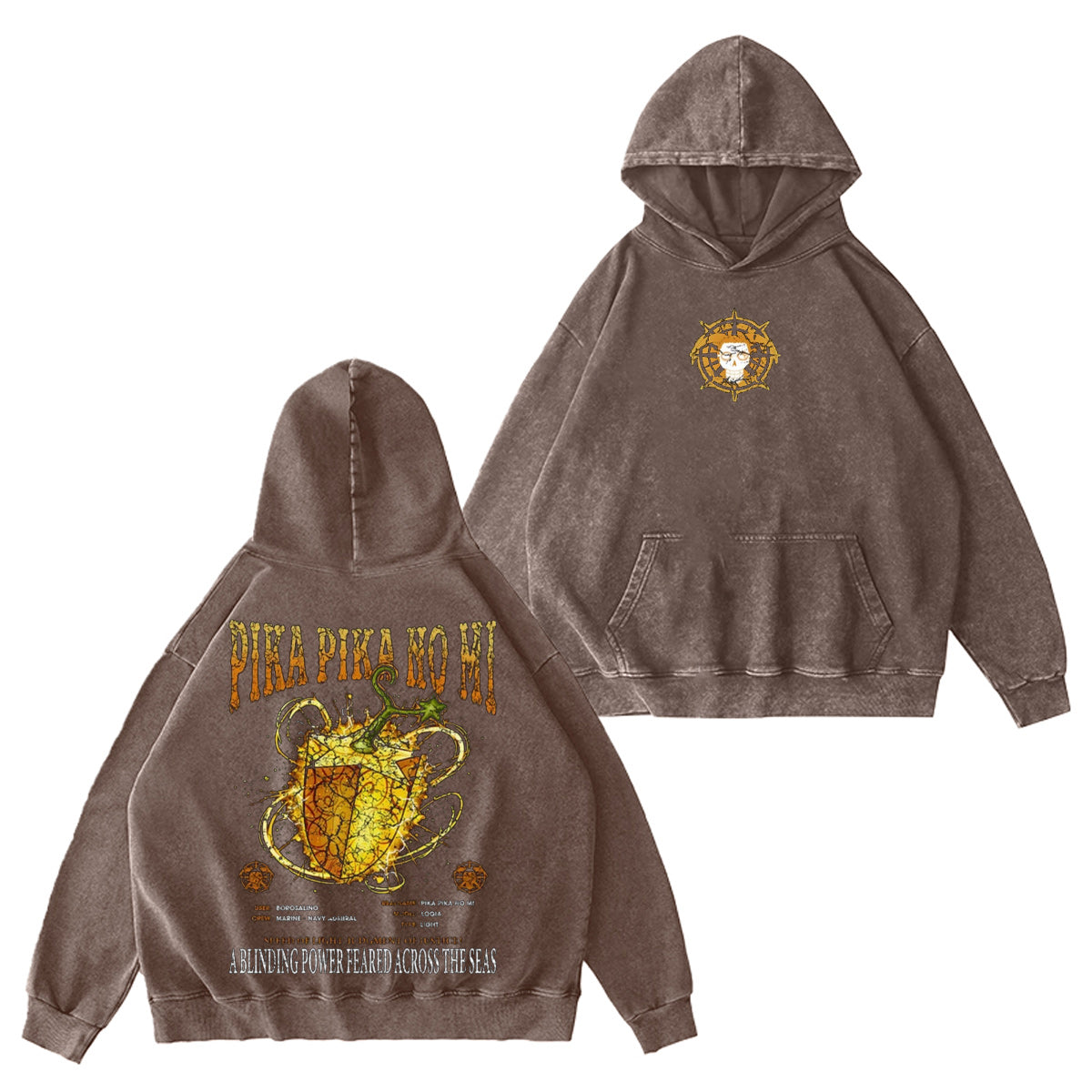 Pika Pika no Mi One Piece Vintage Washed T-shirt/Crewneck/Hoodie
