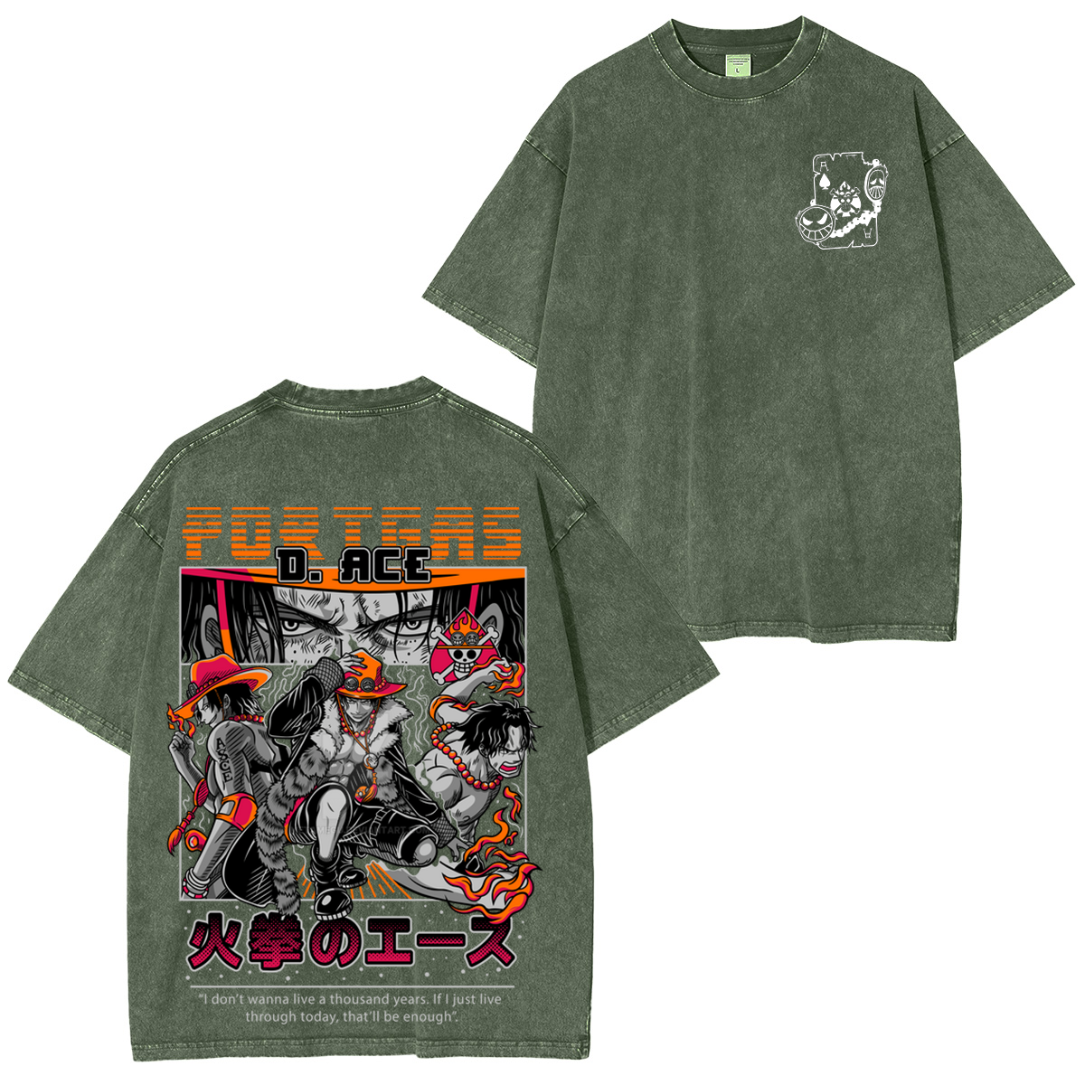 One Piece Vintage Wash Japanese Design T-Shirt