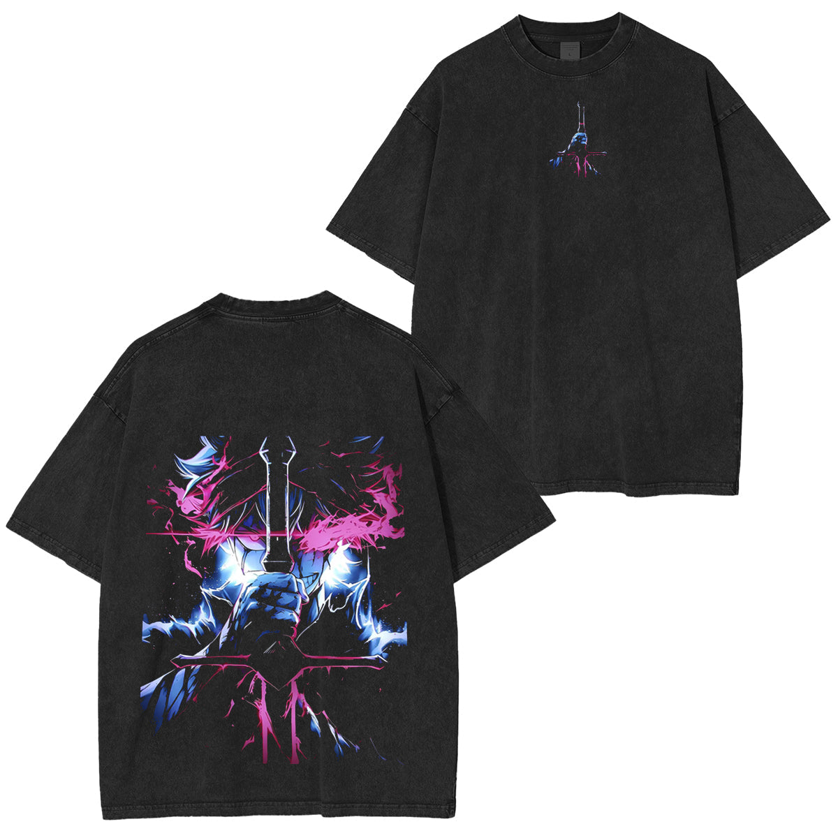 Black Clover Anime Double Printed Vintage Washed Tee Unisex