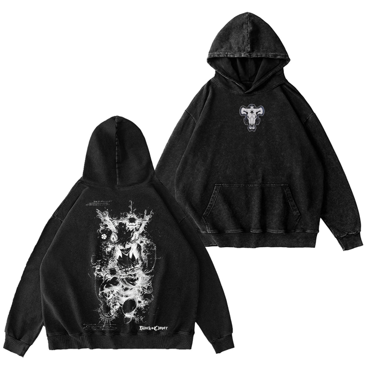 Asta x Black Bulls Black Clover Anime Washed T-shirt/Crewneck/Hoodie