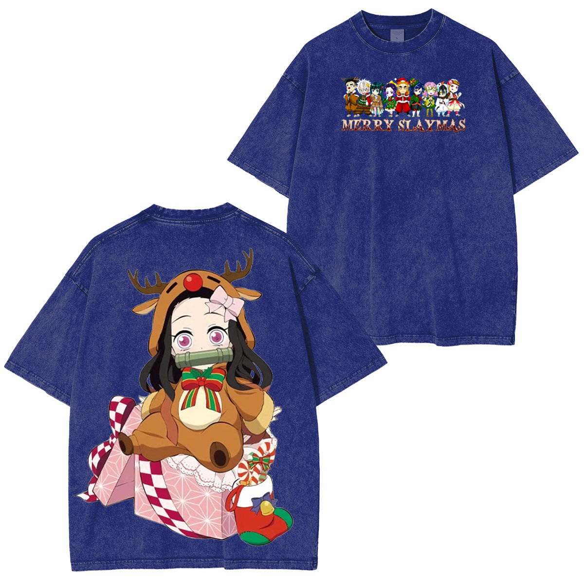 Demon Slayer Christmas Vintage Washed T-shirt/Crewneck/Hoodie