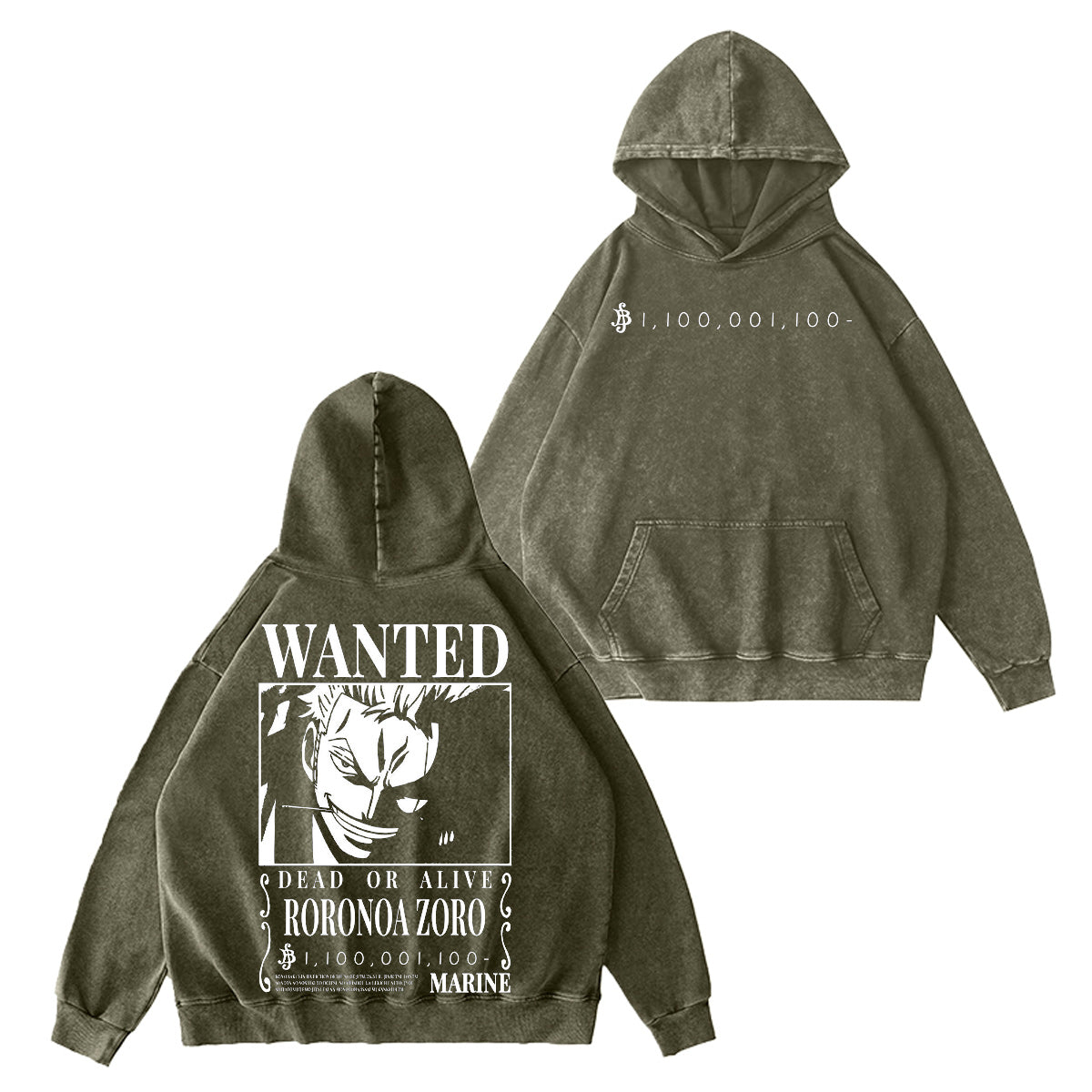 Roronoa Zoro One Piece Vintage Washed T-shirt/Crewneck/Hoodie