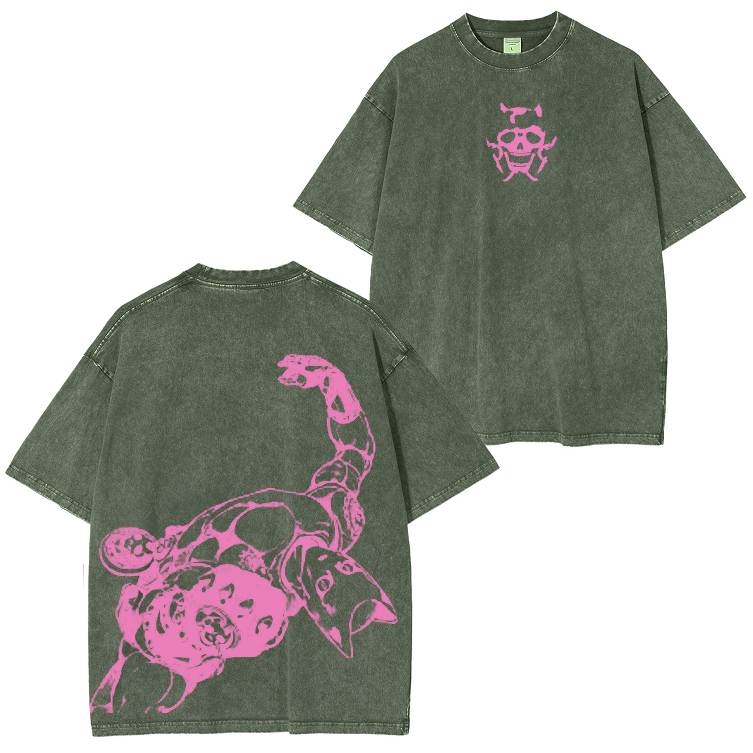 Jojo's Bizarre Adventure Killer Queen Vintage Unisex Washed T-Shirt